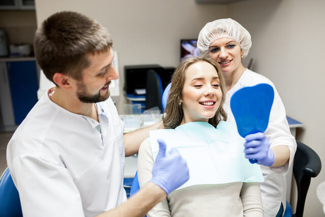 oral health dental patient with two dentists