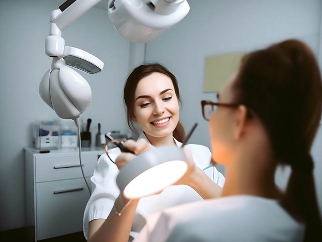 Dentist administering local anesthesia before root canal treatment