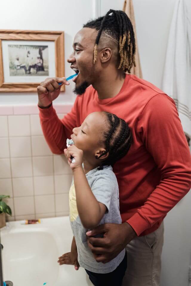 brushing teeth